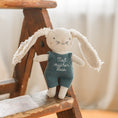 Bild in Galerie-Betrachter laden, Kuscheltier Mini Hase | Anzug in Graublau | Mutmacher | Geschenk zur Einschulung oder Kita-Start