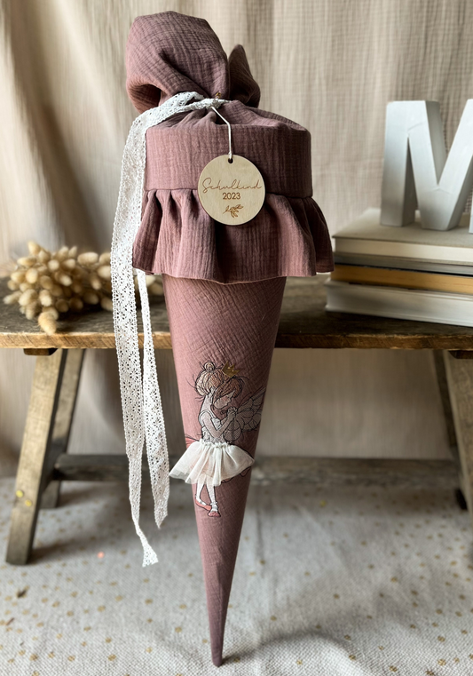 Schultüte FEE Ballerina | Musselin Altmauve