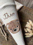 Bild in Galerie-Betrachter laden, Kita-Tüte / Geschwistertüte Musselin Kuschelbär Teddy