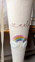 Bild in Galerie-Betrachter laden, Schultüte Regenbogen mit Wolken aus Kuschelfell | Musselin Natur | Optional mit Name