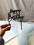 Bild in Galerie-Betrachter laden, Cake Topper HAPPY BIRTHDAY bunt oder Holz / Motivstecker für den Geburtstagskranz