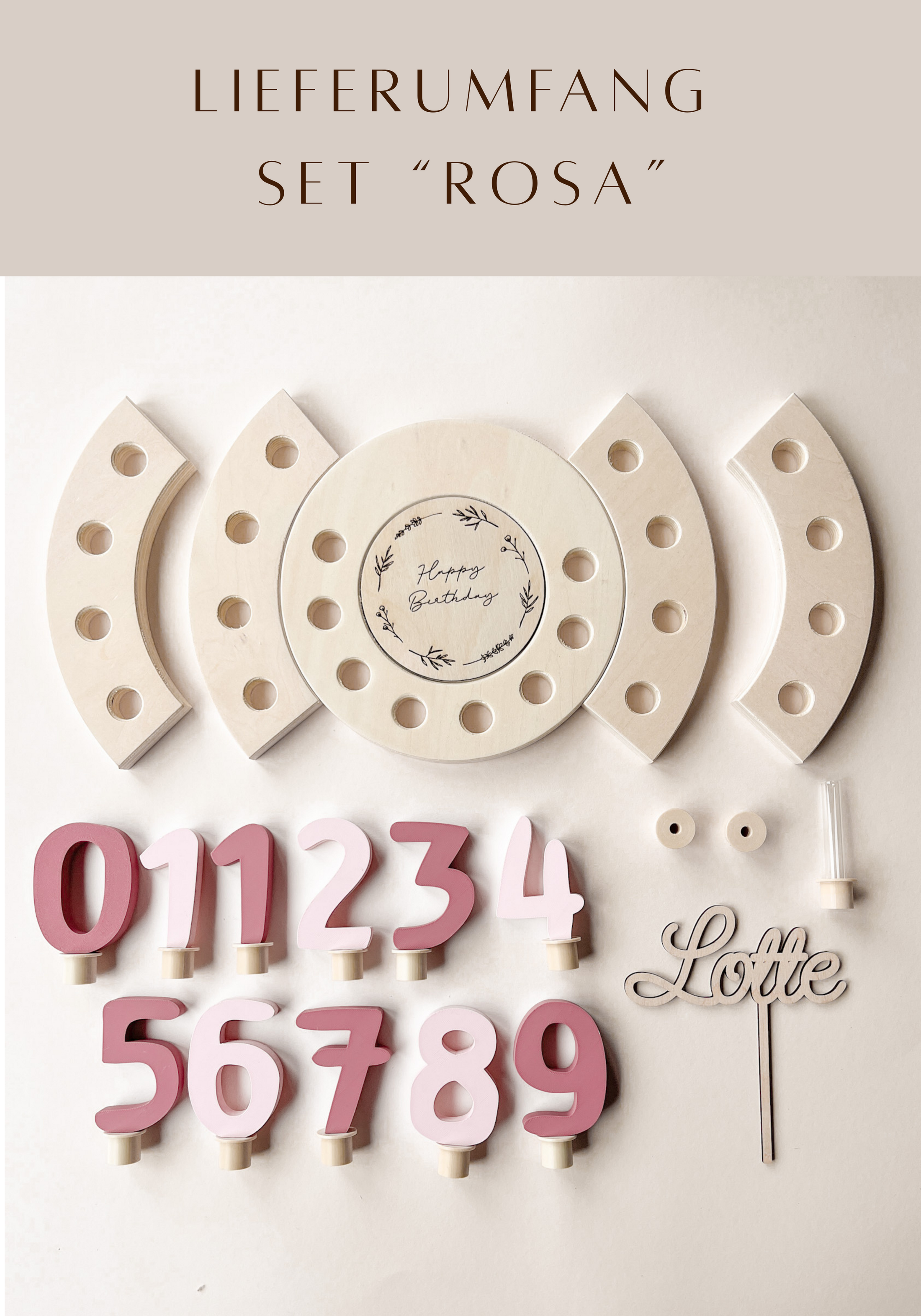 Geburtstagskranz-Starter-Set: Kranz „Happy Birthday“ + GRATIS Motivstecker