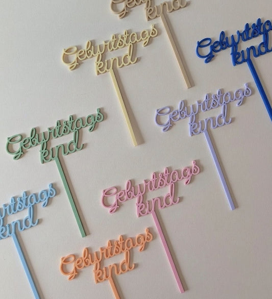 Motivstecker Geburtstagskind bunt oder Holz | Cake Topper Tortendeko zum Geburtstag