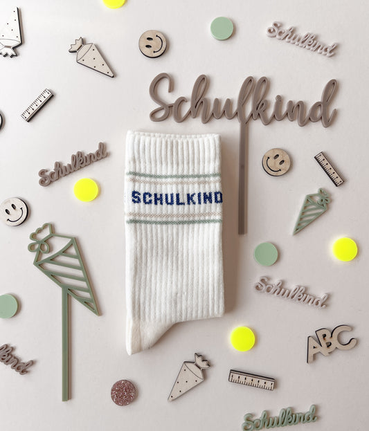 Schulkind Socken Pastell Beige-Grün