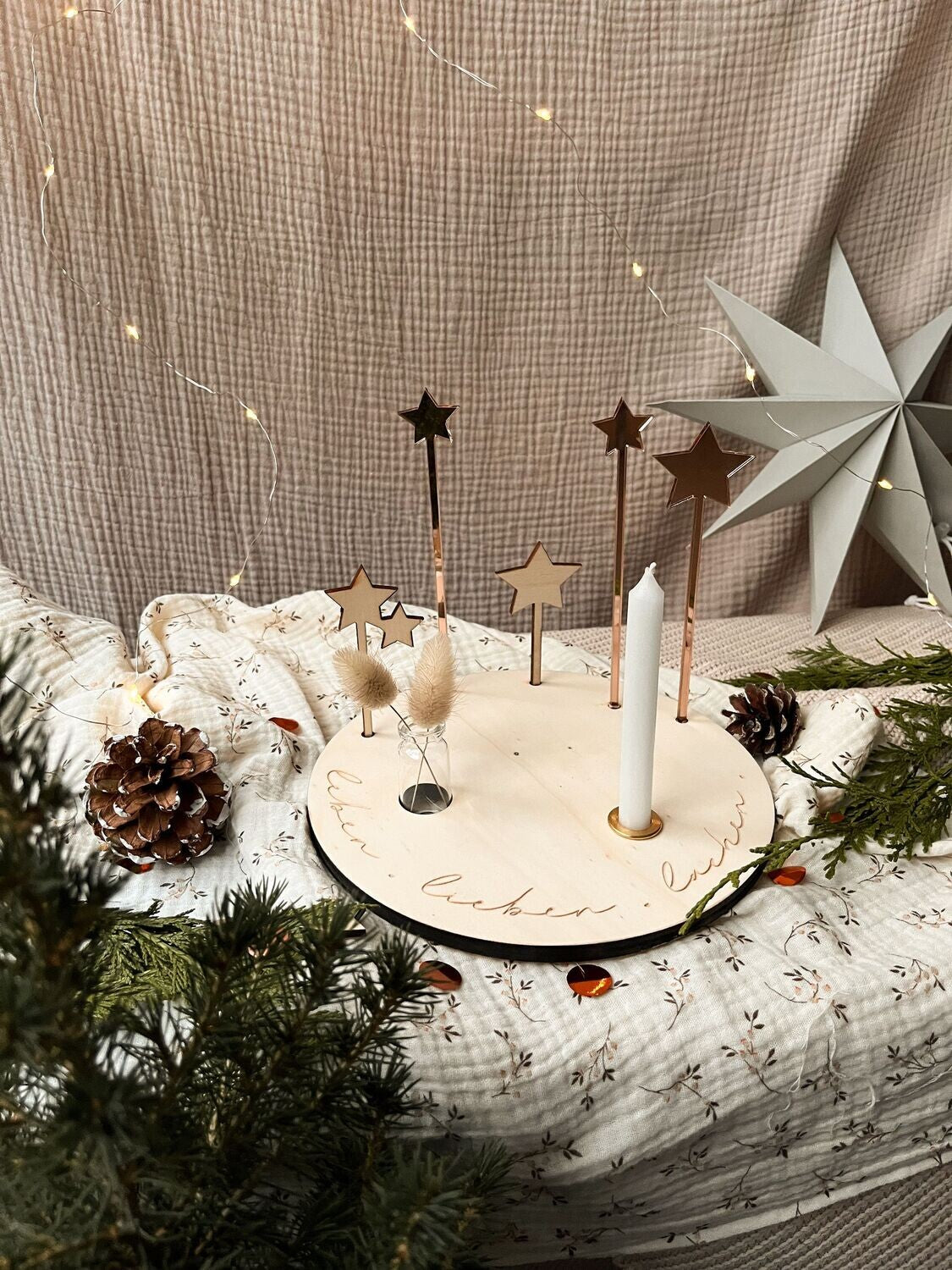 Cake Topper Set Sterne 3er Set Motivstecker für Geburtstagskranz