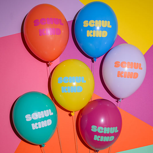 Luftballons "HURRA SCHULKIND" | 12er Set | Bunt