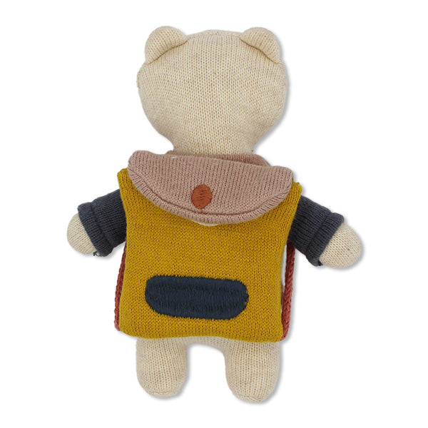Kuscheltier Mini Bär "Schulkind" | Mutmacher | Geschenk zur Einschulung | mit Mini Schulranzen und Shirt