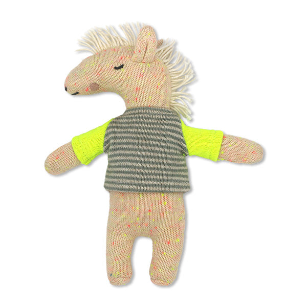 Kuscheltier Mini Pferd | Mutmacher | Geschenk zur Einschulung | Mint Neon Details