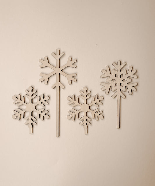 Motivstecker Set Schneeflocken | Eisblumen | Deko für Adventskranz zur Weihnachtszeit | Jahreszeitentisch Winter