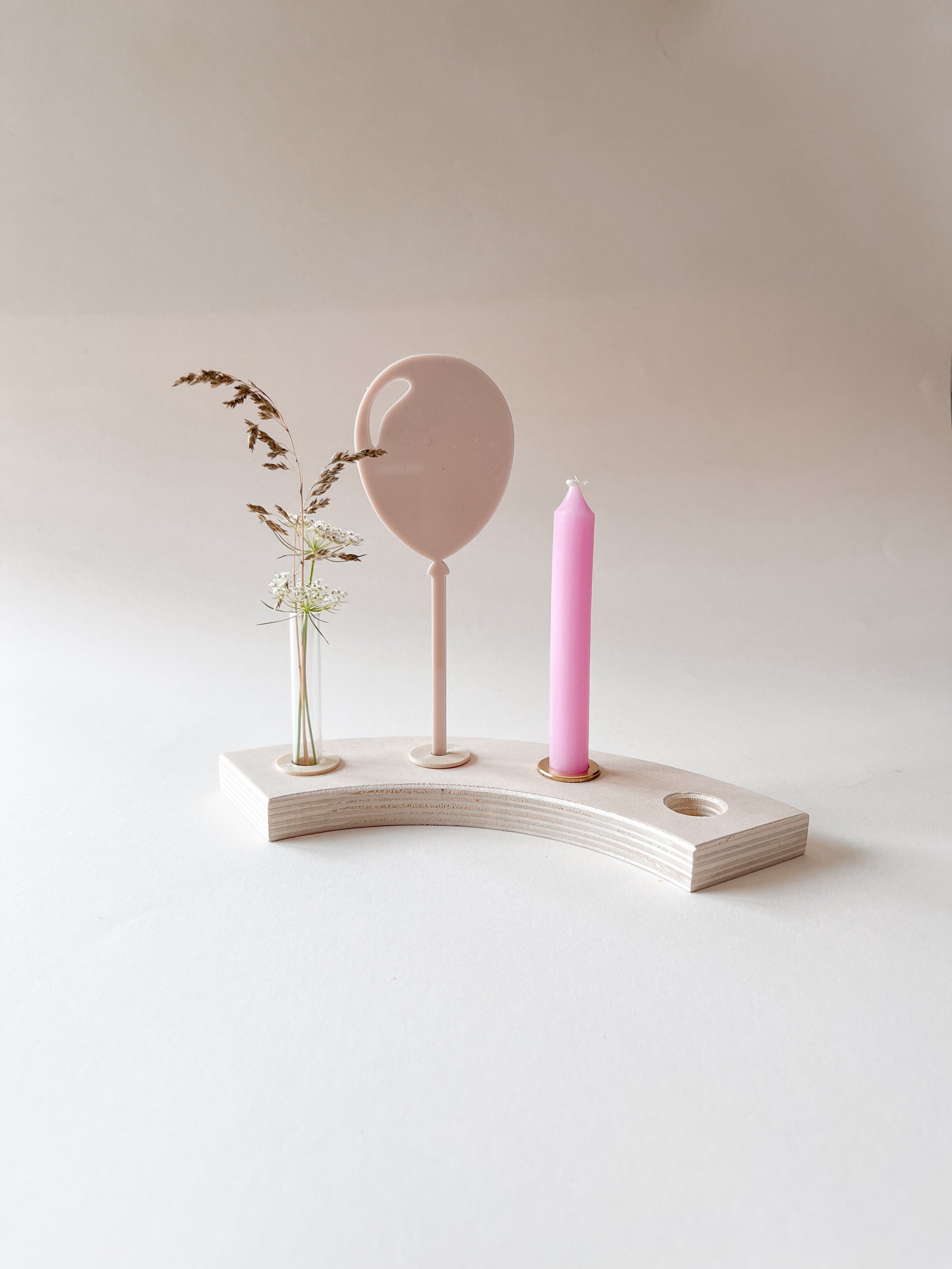 Kerze Rosa | für Geburtstagskranz | Geburtstagskerze