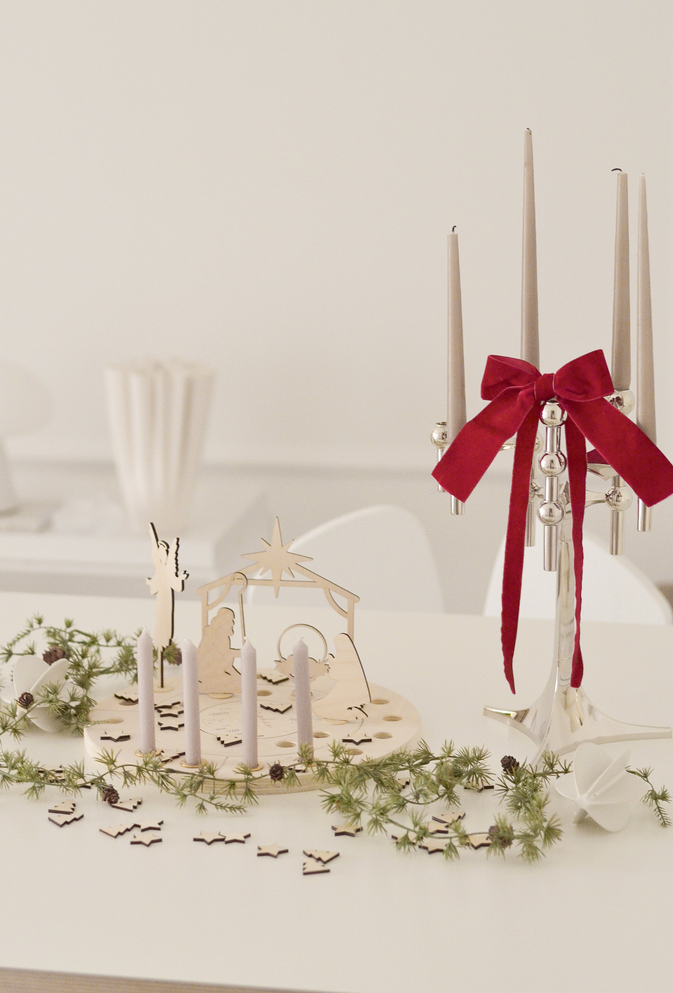 Motivstecker Krippe | für Adventskranz | Moderne Krippenfiguren | Adventsspirale