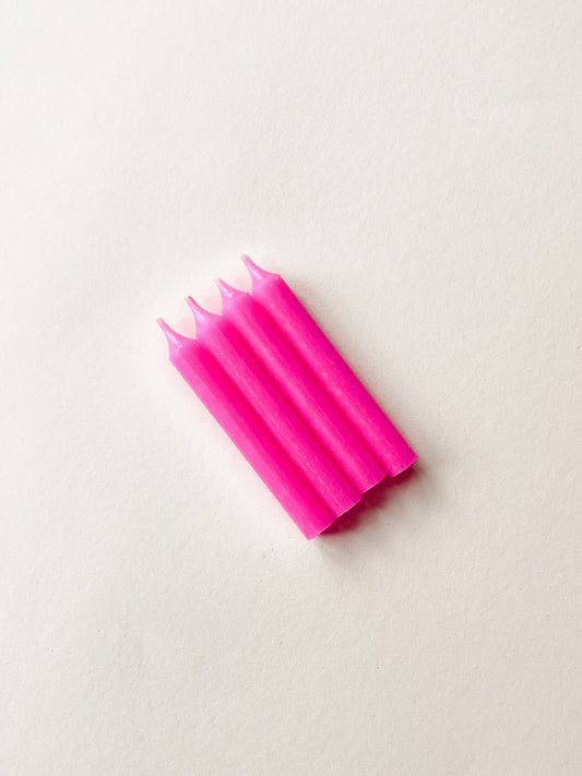 Kerze Neonpink | für Geburtstagskranz | Geburtstagskerze