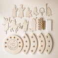 Bild in Galerie-Betrachter laden, Moderne Krippe *XXL-SET* aus Holz | Adventsspirale Waldorf | Krippenfiguren neutrale Farben | Jahreszeitentisch | Adventskranz | Krippenspiel

