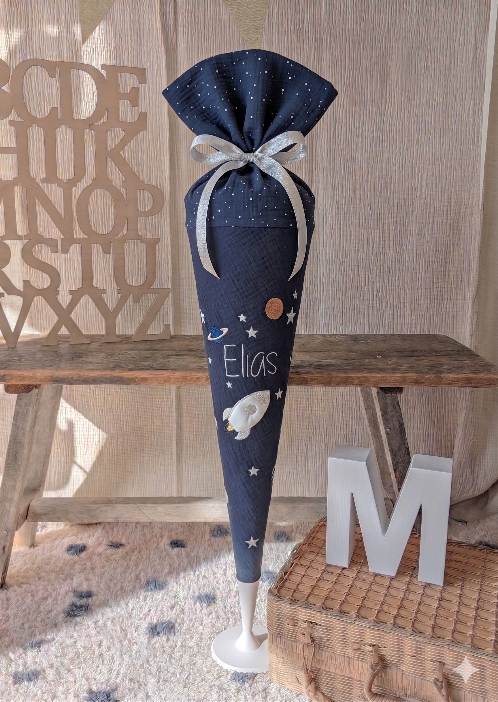 DIY Nähset Schultüte inkl. Weltall Stickerei | Schultüte zum Selber nähen