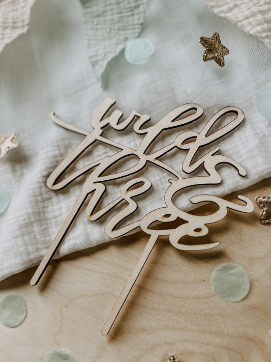 Cake Topper WILD & THREE  aus Holz