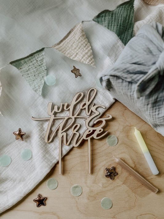 Cake Topper WILD & THREE  aus Holz