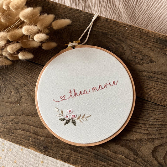 Stickrahmen mit kleinen Blümchen