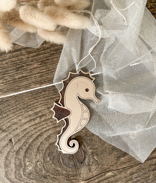 Holzanhänger Seepferdchen | Anhänger für Schultüte, Geschenke uvm.