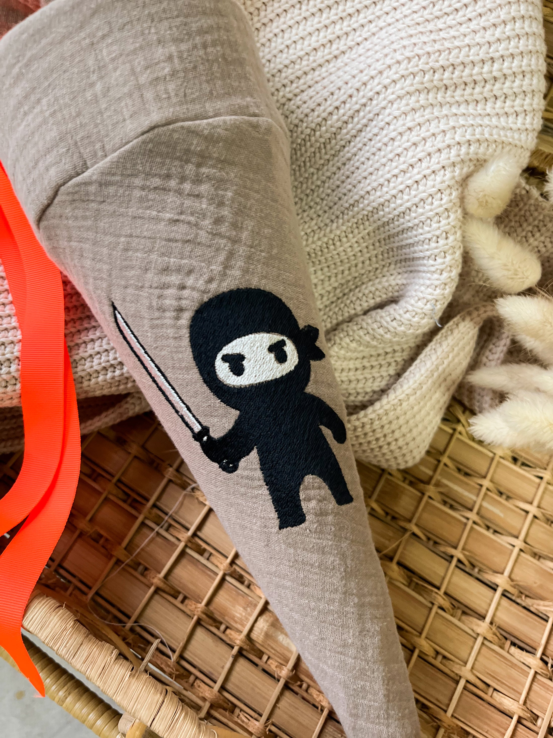 Kita-Tüte / Geschwistertüte Musselin Ninja