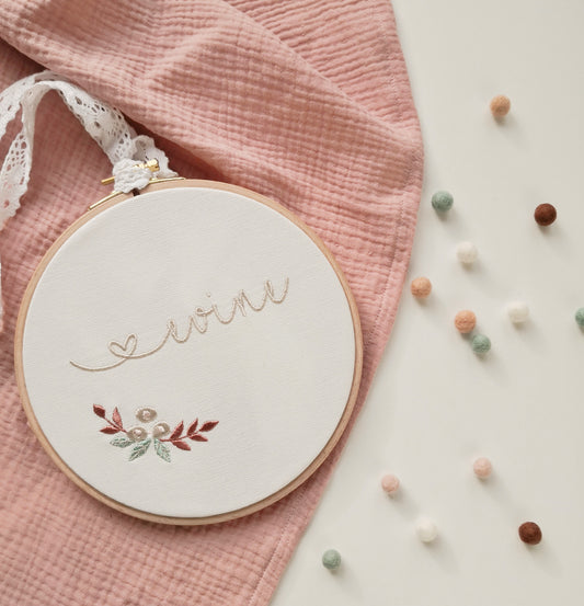 Stickrahmen mit kleinen Blümchen
