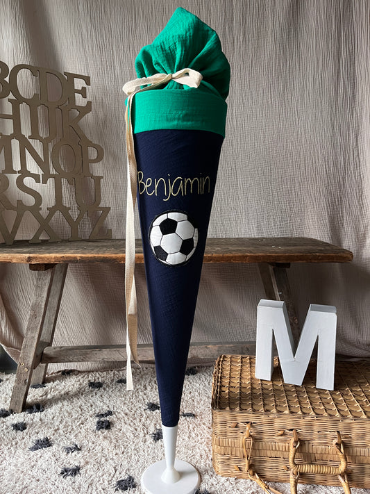 SALE% Schultüte Fußball | Name "Benjamin"