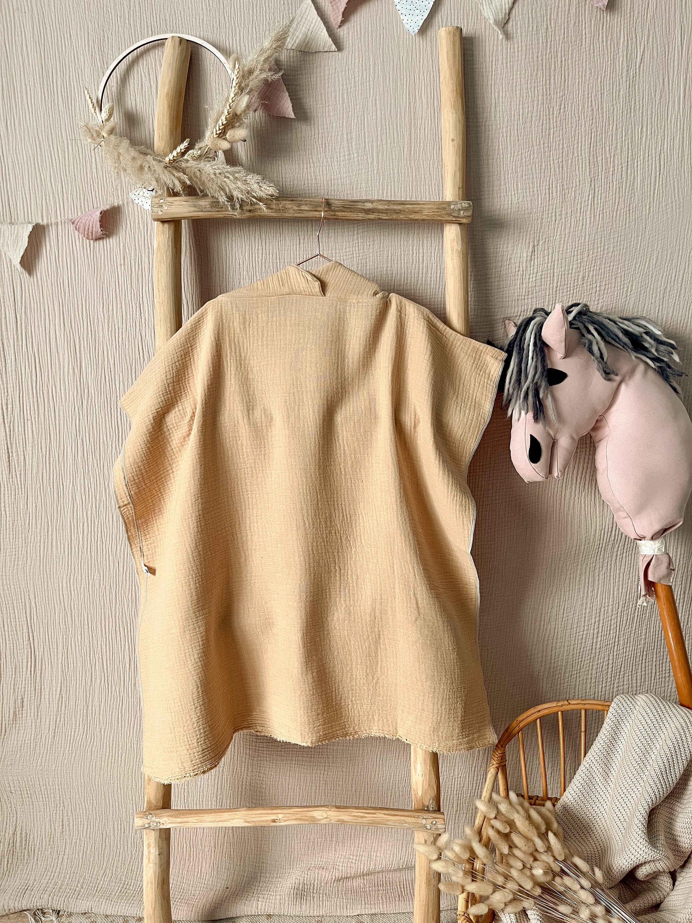 Badeponcho aus Musselin in Butter Yellow