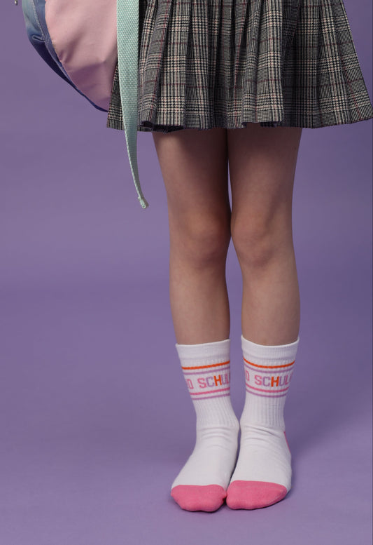 Schulkind Socken Neonpink und Orange
