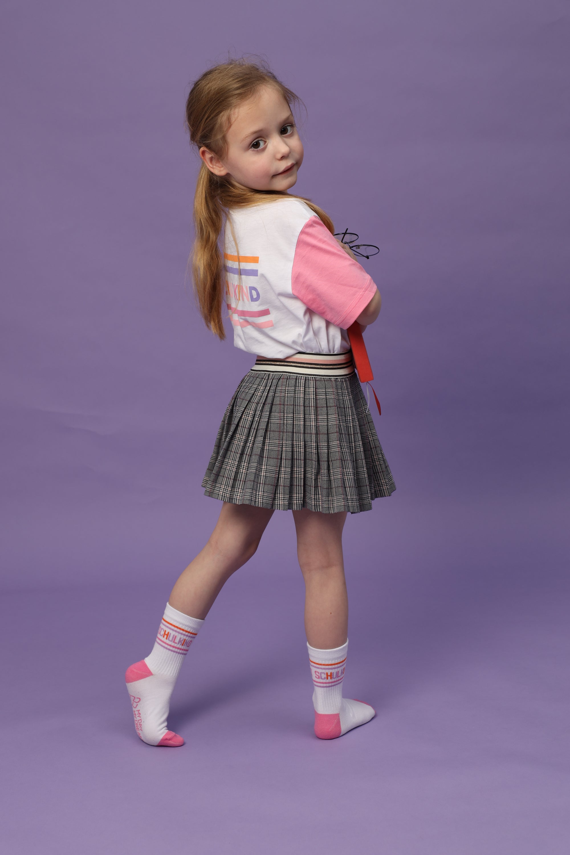 Schulkind Socken Neonpink und Orange