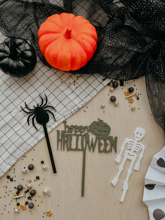 Motivstecker Halloween | Steckfigur Fledermaus / Geist / Kürbis uvm. | für Geburtstagskranz