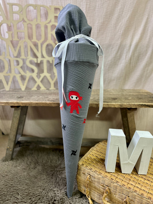 Schultüte Musselin Ninja | freie Farbwahl