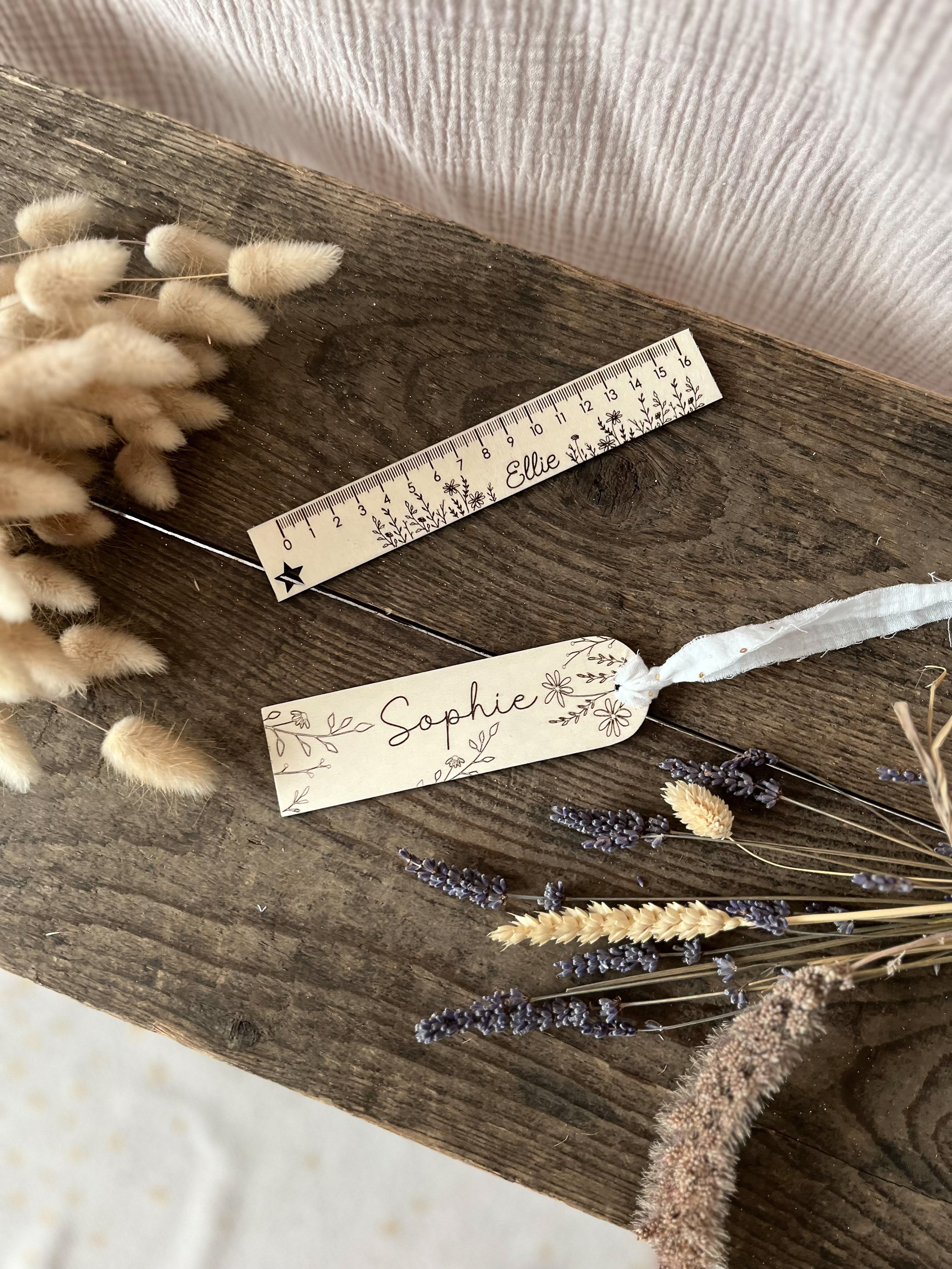 Holzlineal mit Name