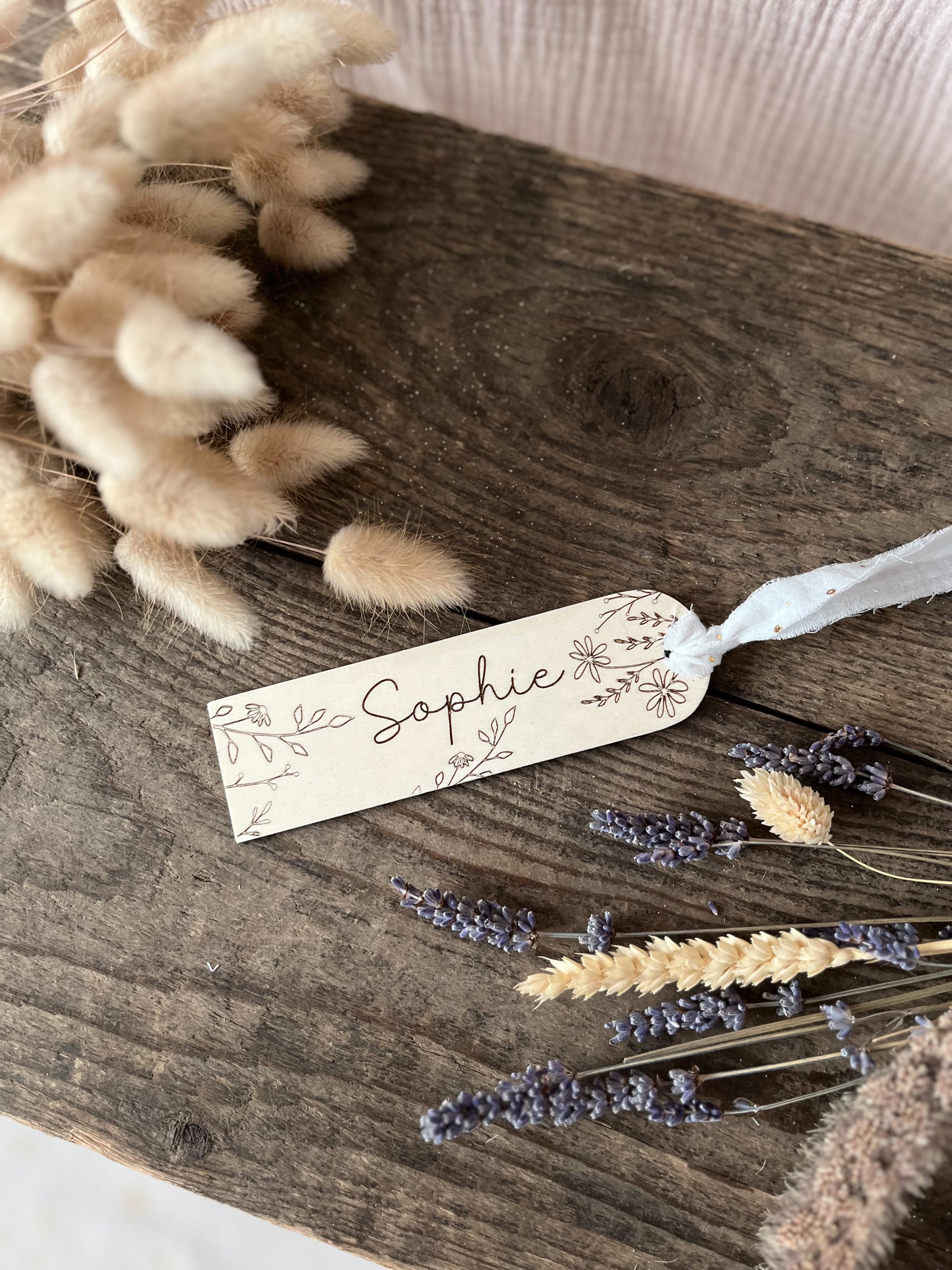 Lesezeichen mit Name & Motiv