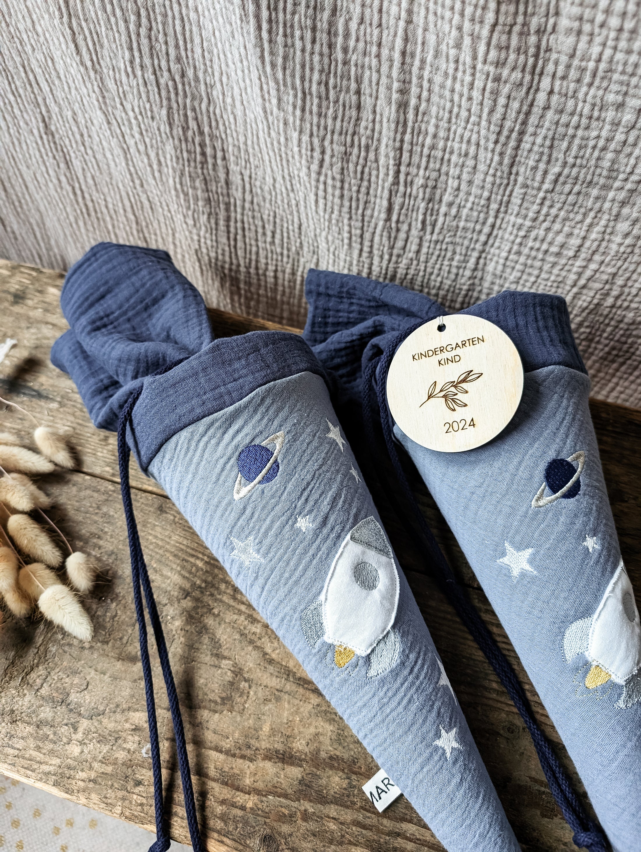 Kita-Tüte / Geschwistertüte Musselin Weltraum