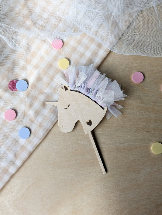 Cake Topper Boho Einhorn mit Tüll