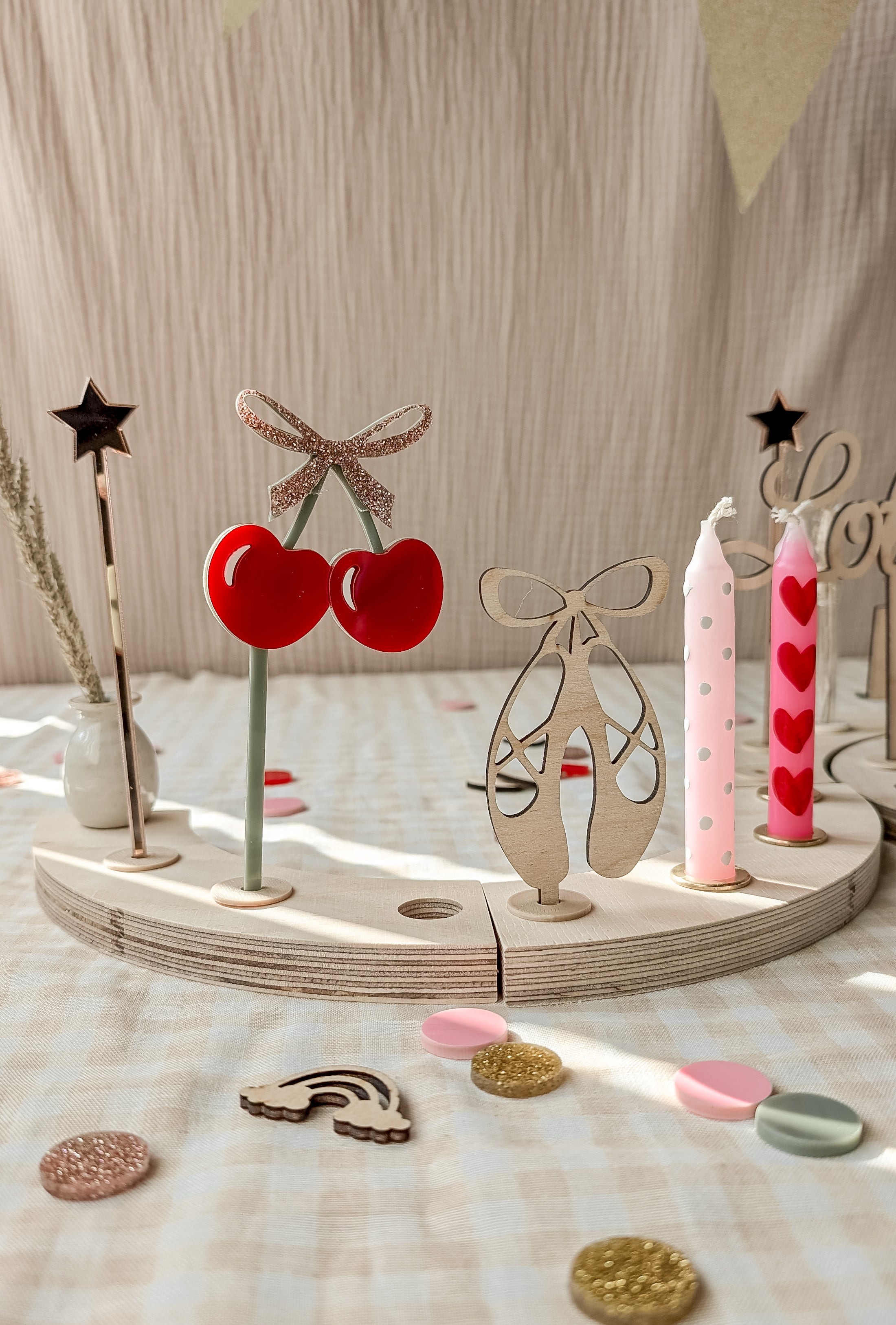 Cake Topper Set Sterne 3er Set Motivstecker für Geburtstagskranz