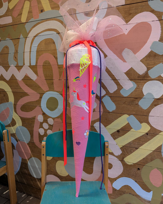 Schultüte Einhorn & Mini Motive mit Neon Details | freie Farbwahl