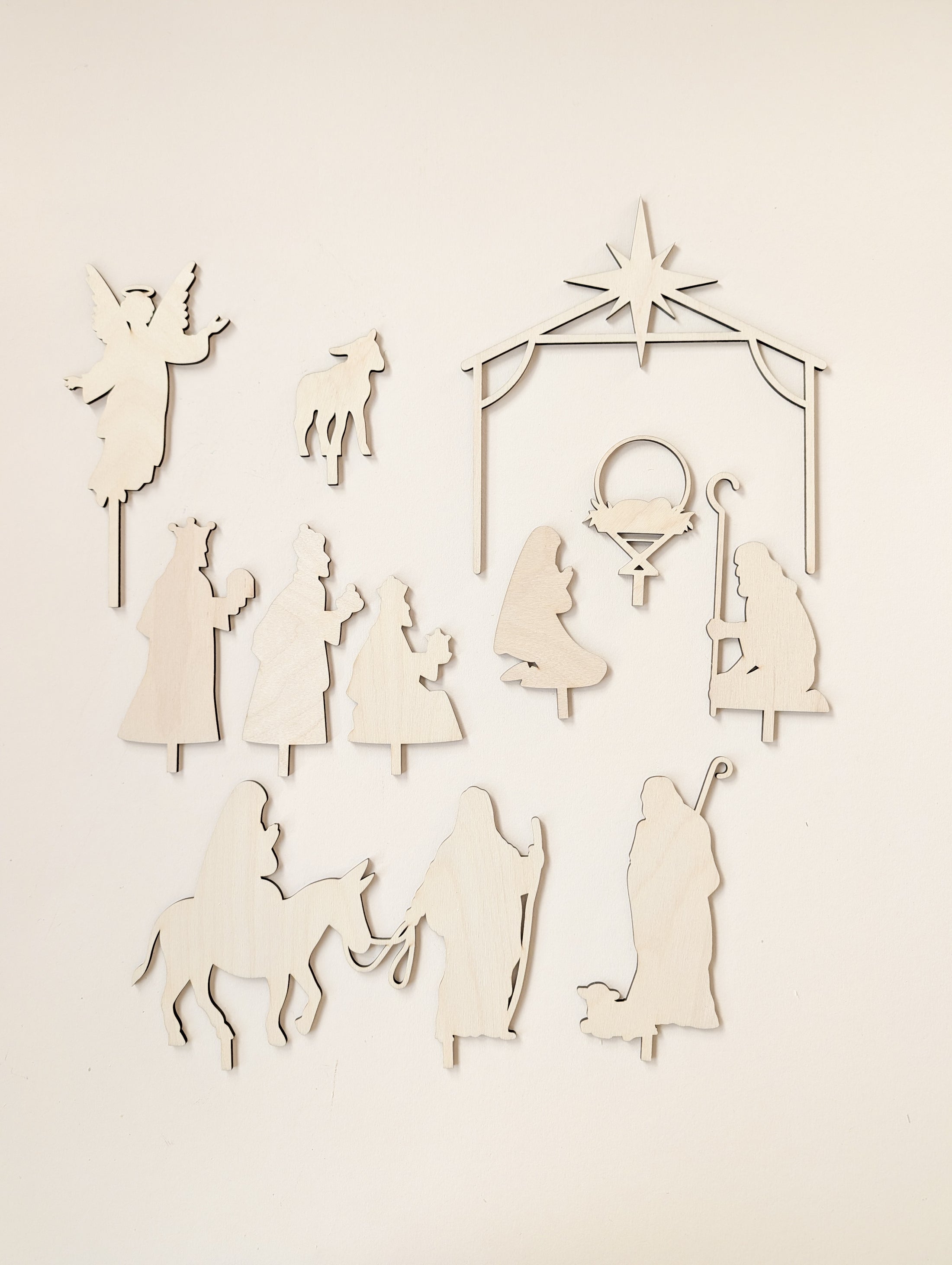 Motivstecker Krippe | für Adventskranz | Moderne Krippenfiguren | Adventsspirale