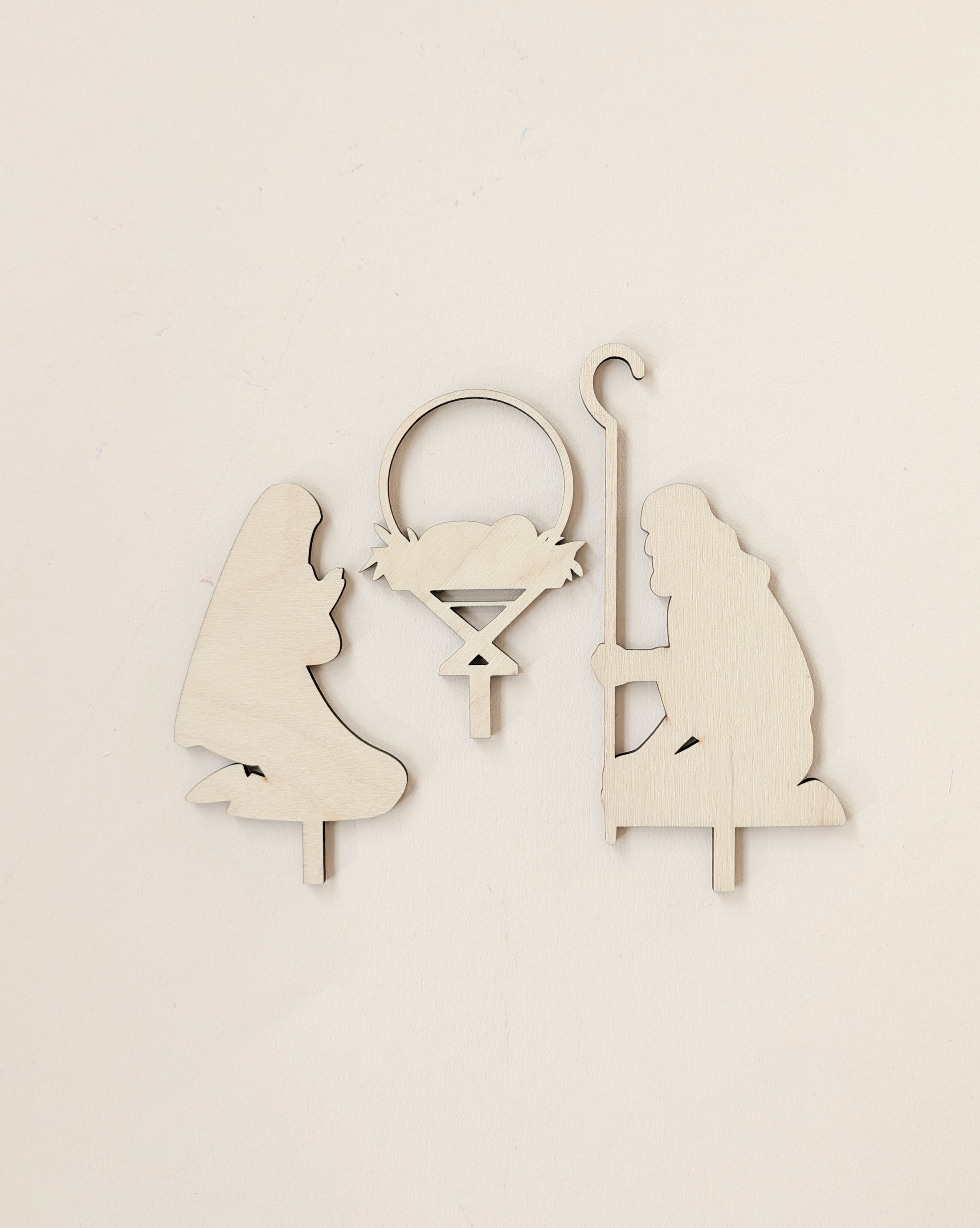 Motivstecker Krippe | für Adventskranz | Moderne Krippenfiguren | Adventsspirale