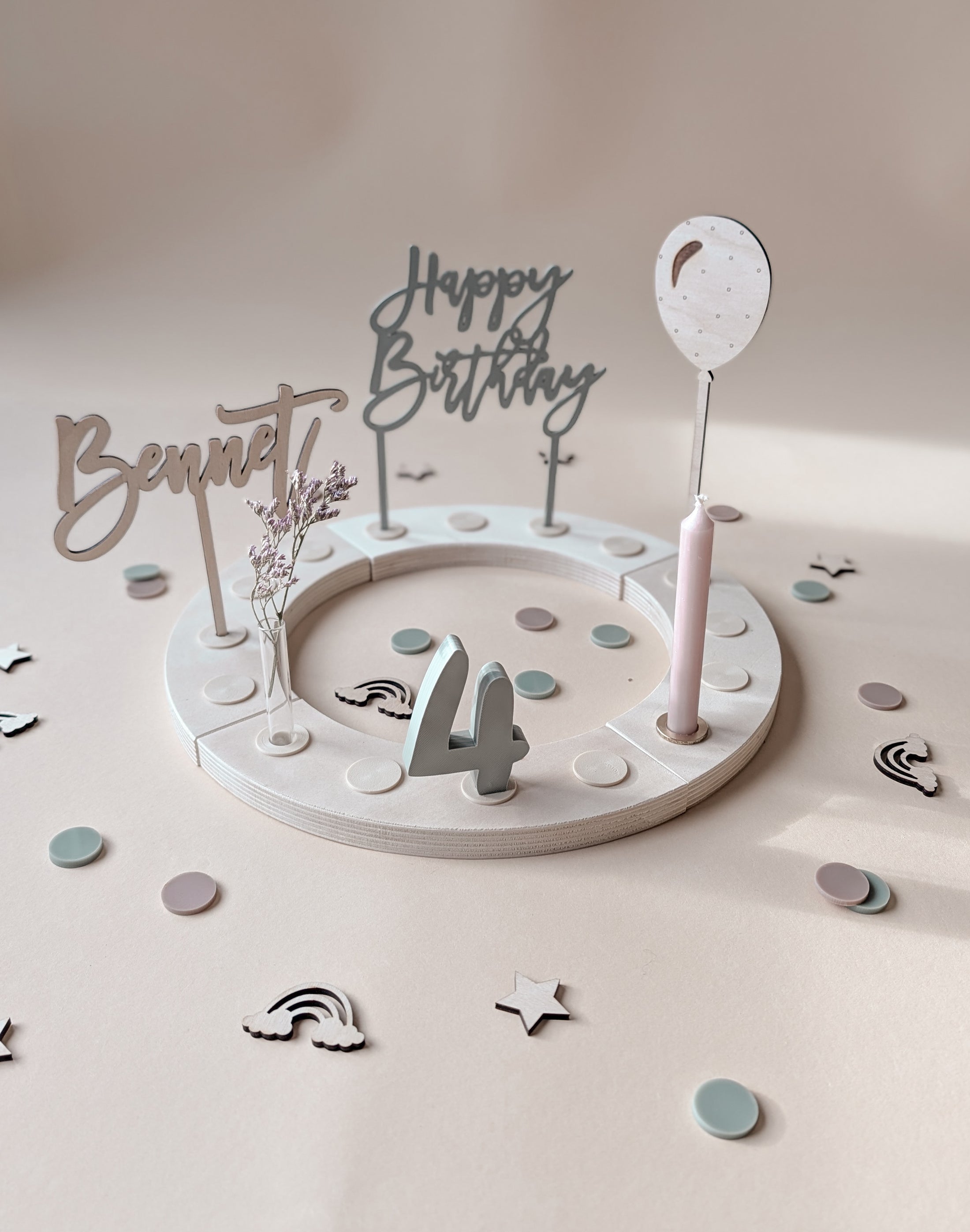 Geburtstagsring-Set: „Happy Birthday“ | Komplett Set mit Name