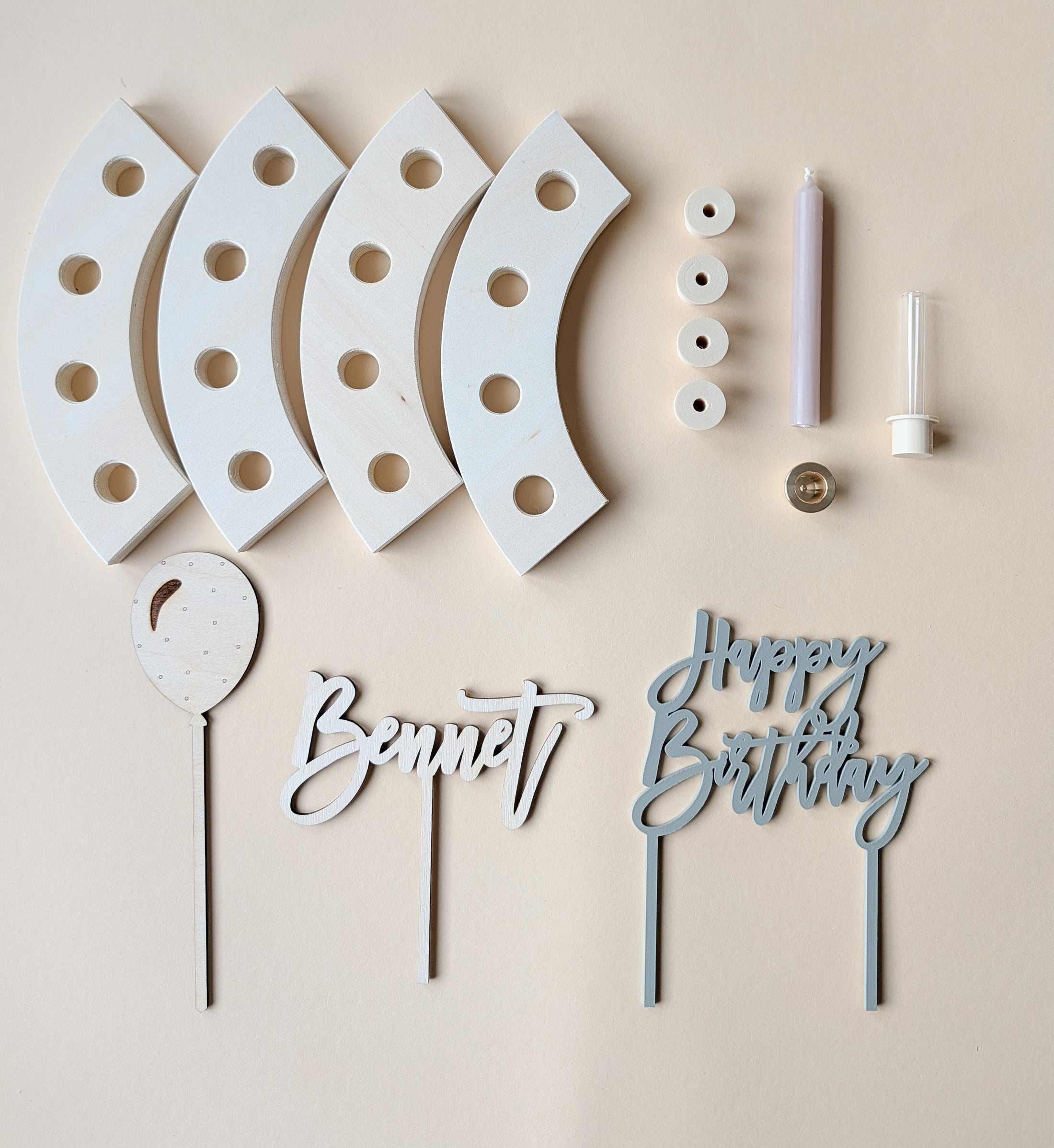 Geburtstagsring-Set: „Happy Birthday“ | Komplett Set mit Name