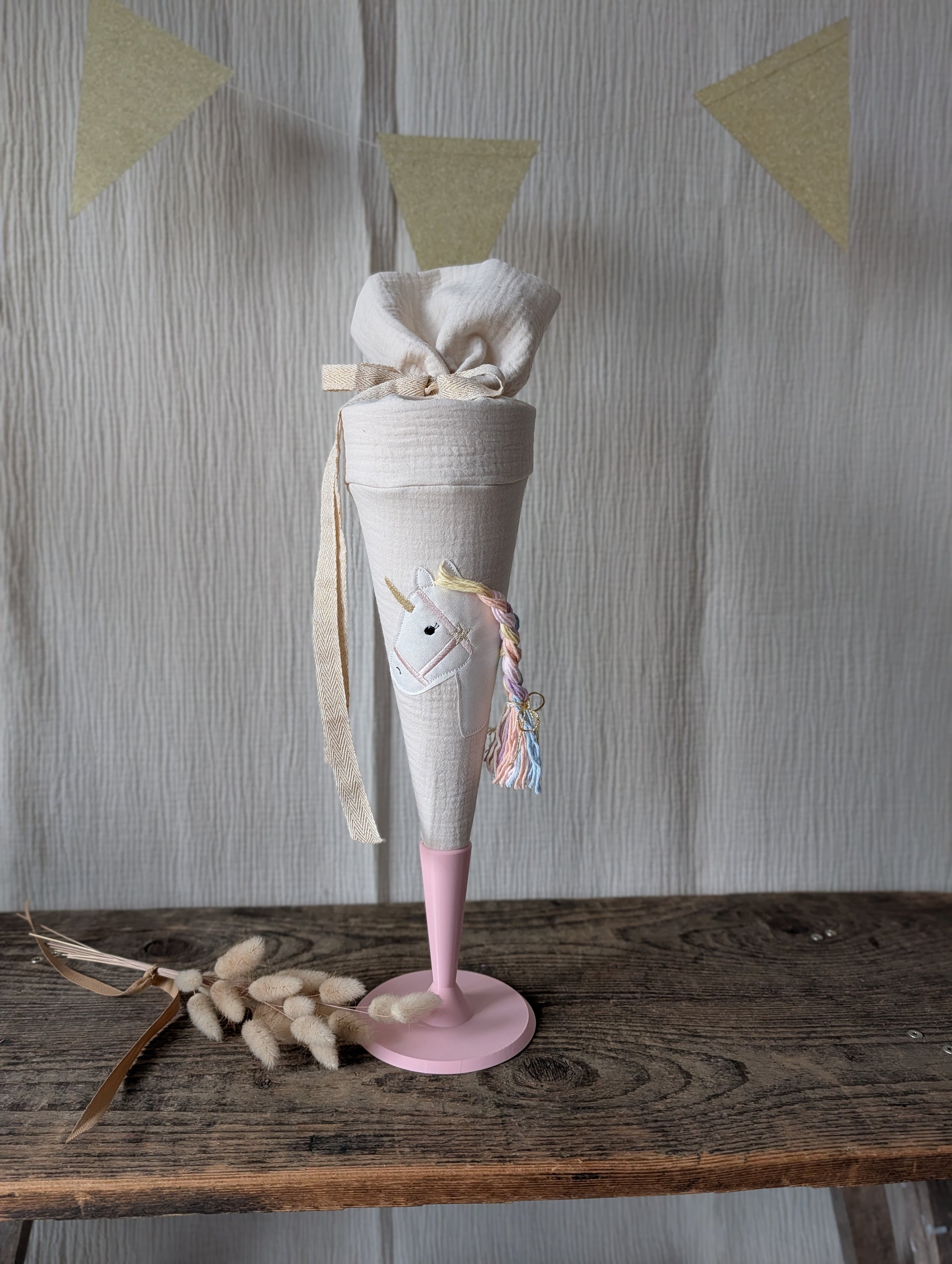 Kita-Tüte / Geschwistertüte Musselin Einhorn