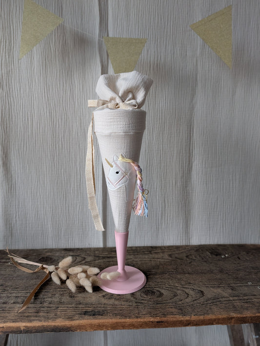 Kita-Tüte / Geschwistertüte Musselin Einhorn