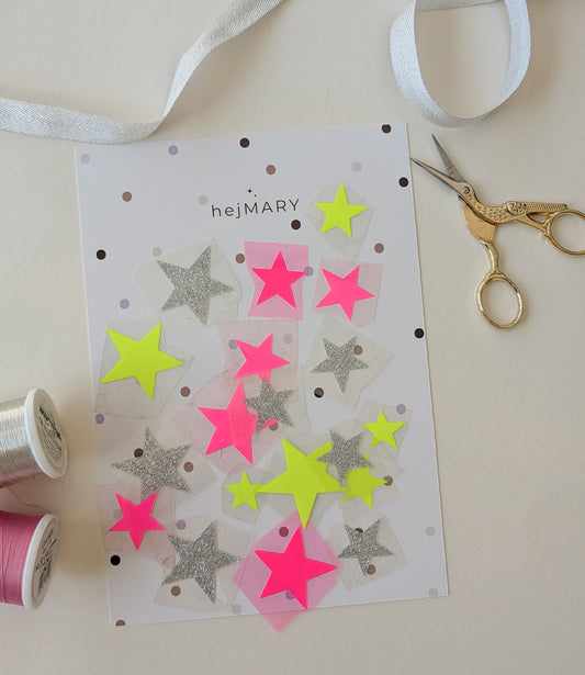 Bügelbild Set Set | in vielen Farben | Sterne zum Aufbügeln für dein DIY Projekt | Schultüte selber nähen