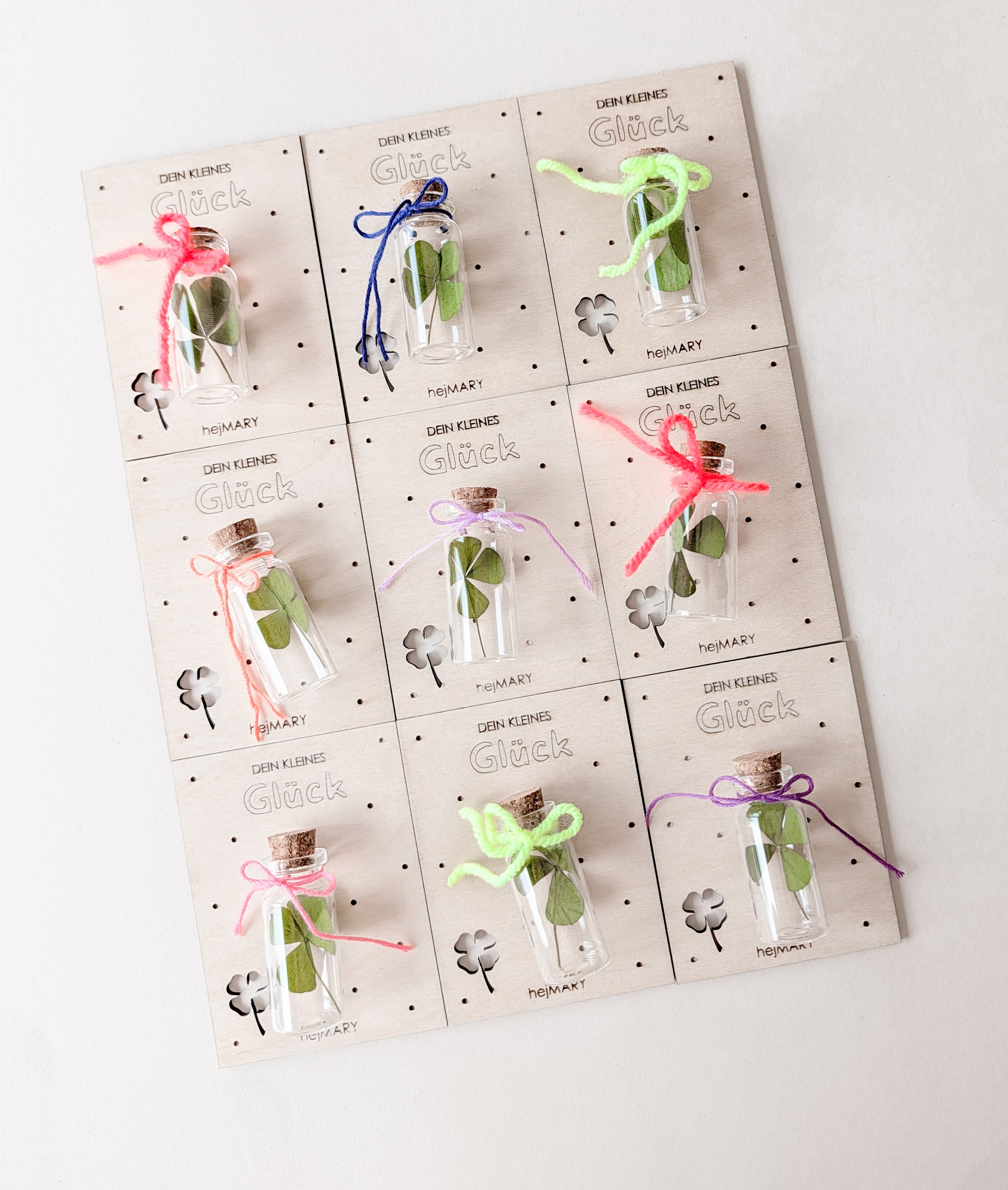 Glücksbringer Geschenk | echtes vierblättriges Kleeblatt |