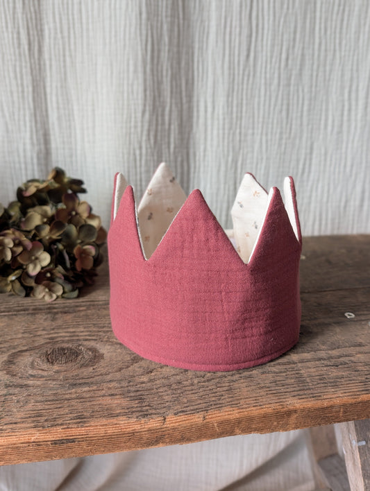 Geburtstagskrone Musselin Ruby - Natur Zweige