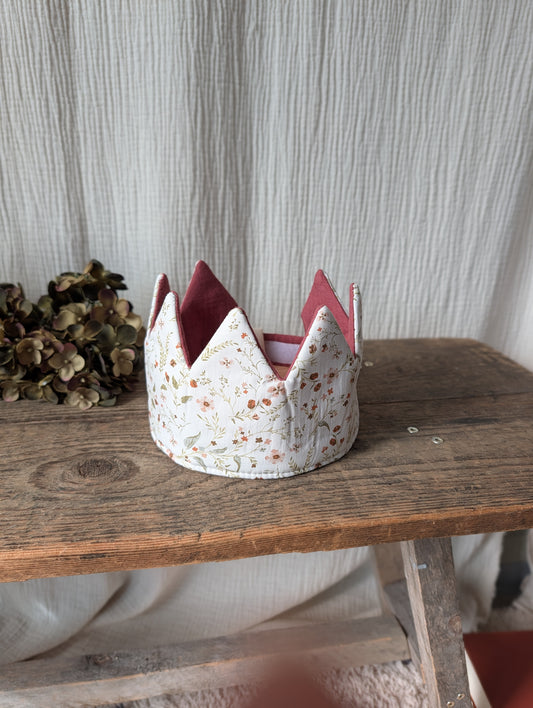 Geburtstagskrone Musselin Ruby - Wildblumen