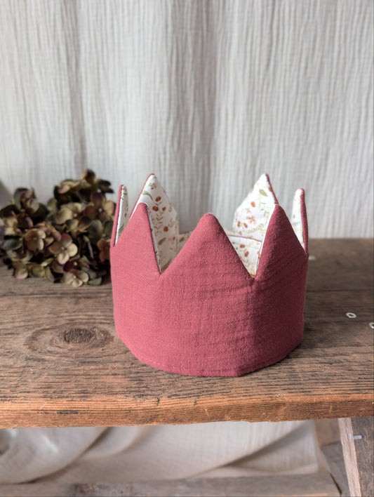 Geburtstagskrone Musselin Ruby - Wildblumen