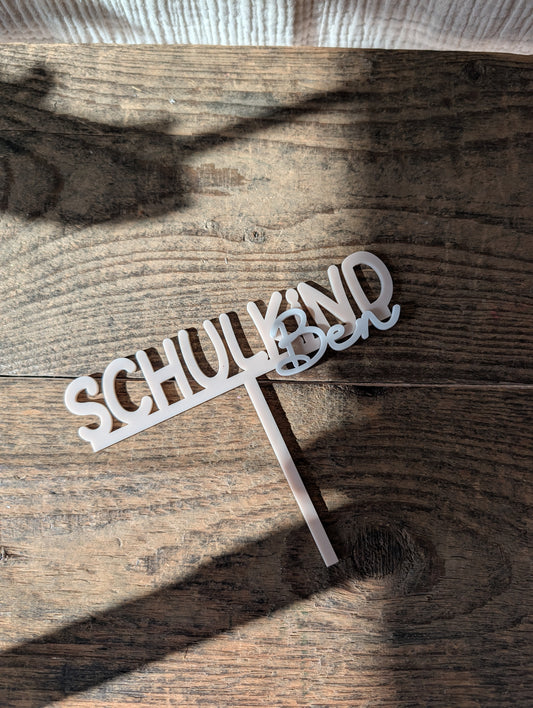 SALE% Motivstecker SCHULKIND 3D "Ben" | Cake Topper Tortendeko zur Einschulung