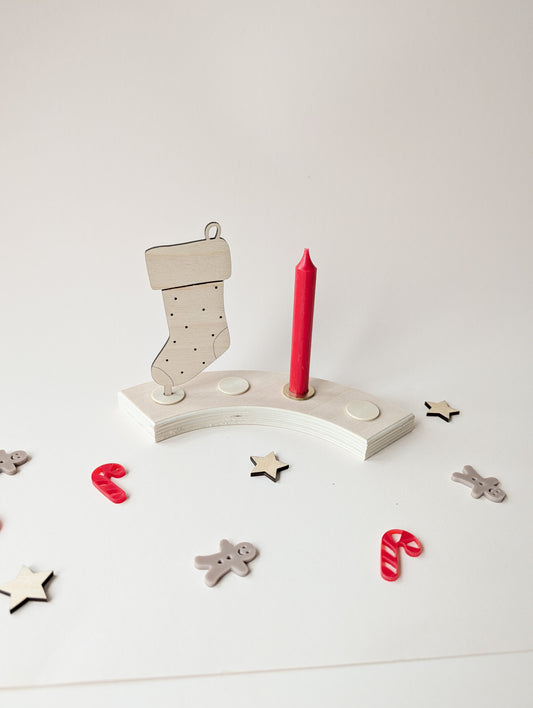 Motivstecker Nikolausstiefel aus Holz| Tischdeko oder Cake Topper