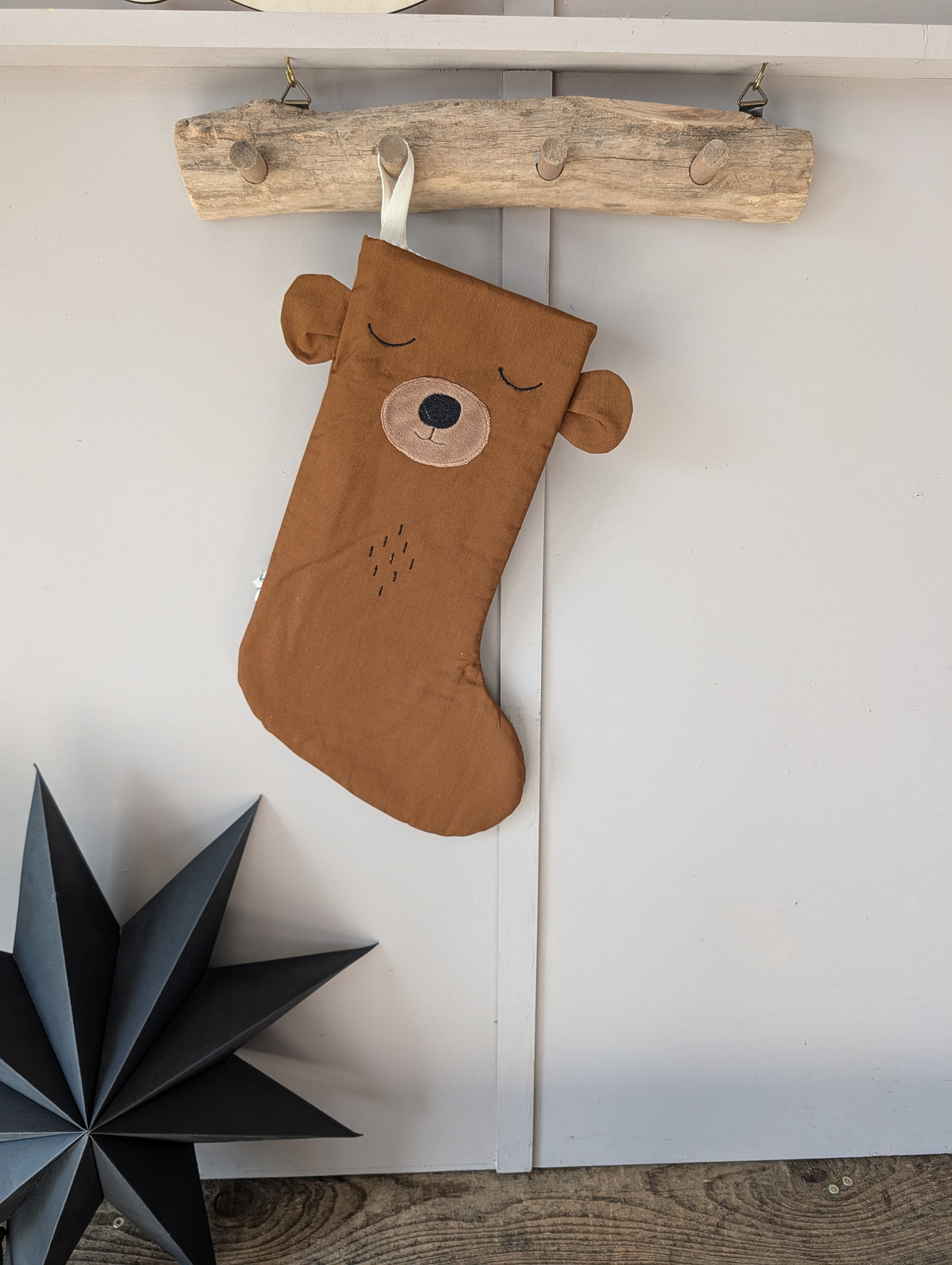 SALE% Nikolausstiefel niedlicher Bär | Weihnachtsstrumpf Tiermotiv